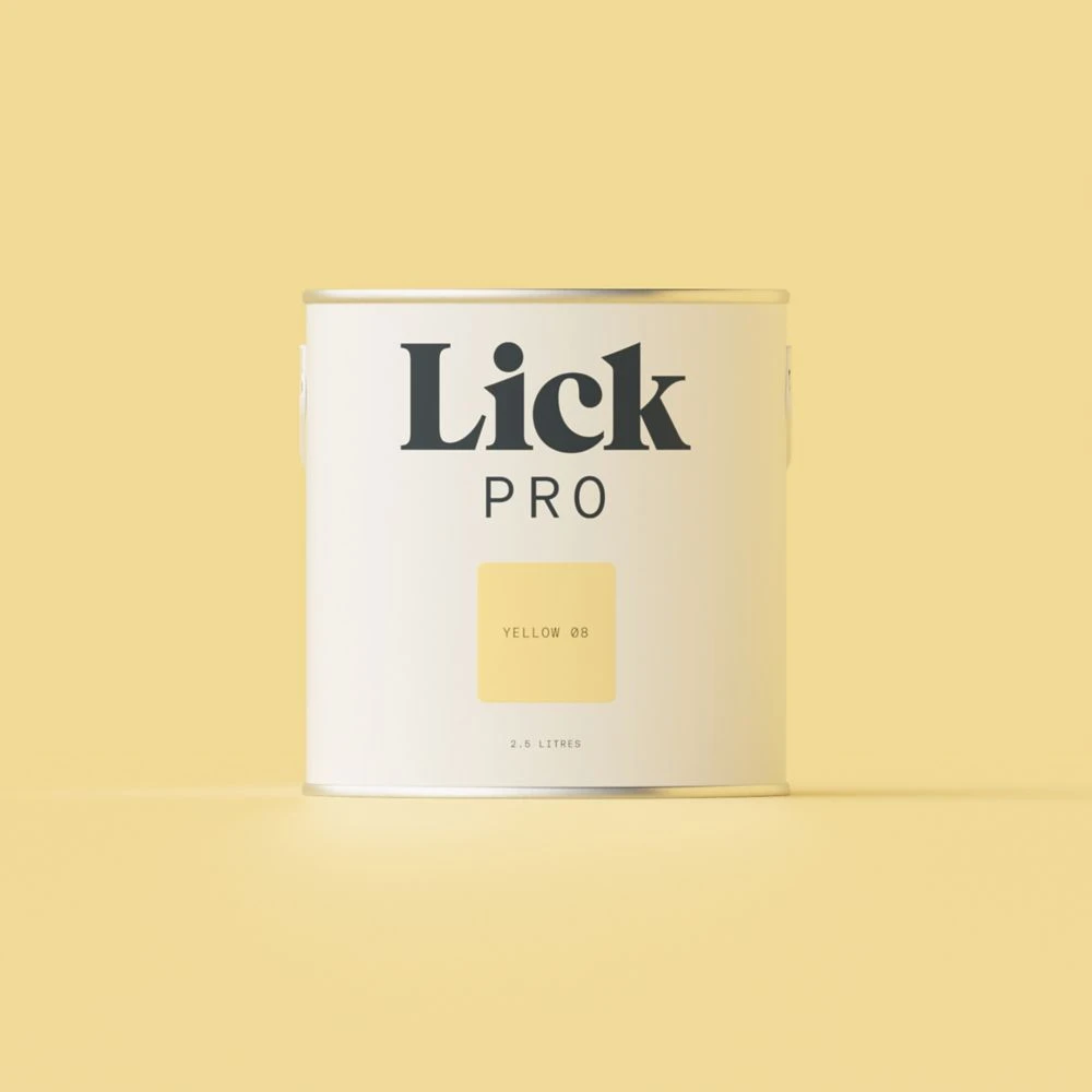 LickPro Eggshell Yellow 08 Emulsion Paint 2.5Ltr 3 LickPro Eggshell Yellow 08 Emulsion Paint 2.5Ltr