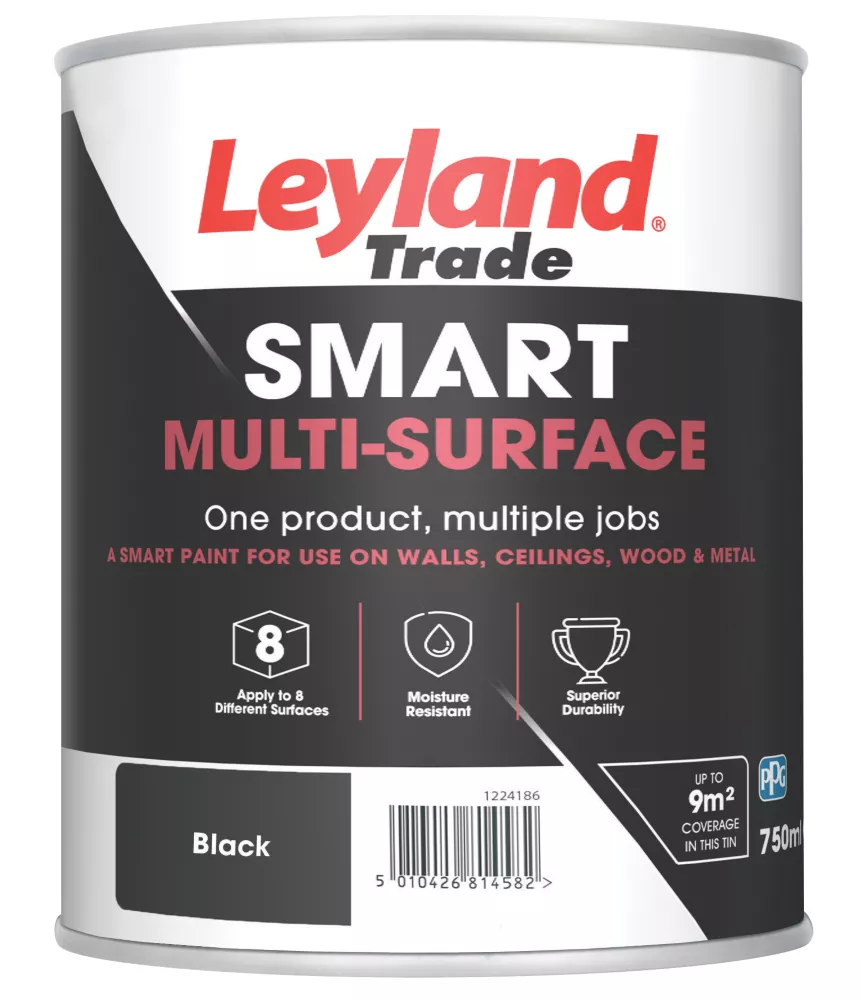 Leyland Trade Smart Eggshell Black Emulsion Multi-Surface Paint 750ml 3 Leyland Trade Smart Eggshell Black Emulsion Multi-Surface Paint 750ml