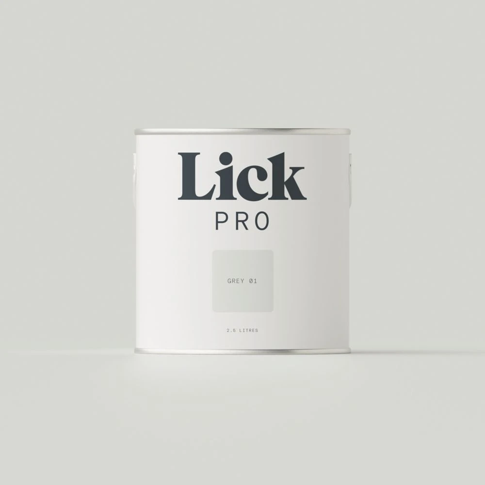 LickPro Eggshell Grey 01 Emulsion Paint 2.5Ltr