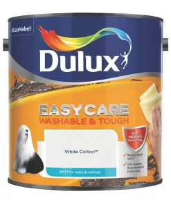 Dulux EasyCare Matt White Cotton Emulsion Paint 2.5Ltr