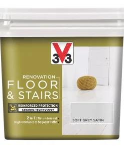 V33 Satin Loft Grey Acrylic Floor & Stair Paint 750ml