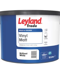 Leyland Trade Vinyl Matt Brilliant White Emulsion Paint 10Ltr