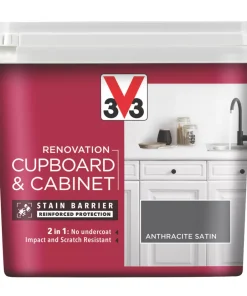 V33 Satin Anthracite Grey Trim Cabinet Paint 750ml