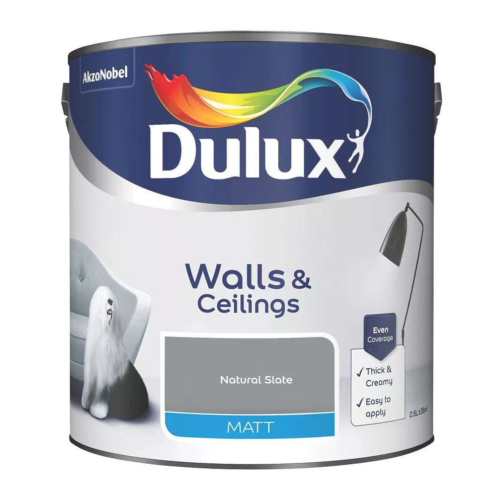 Dulux Matt Natural Slate Emulsion Paint 2.5Ltr