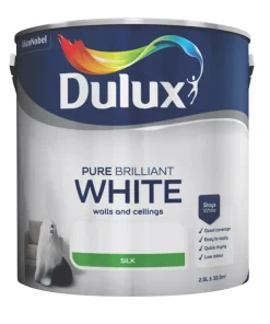 Dulux Silk Pure Brilliant White Emulsion Paint 2.5Ltr