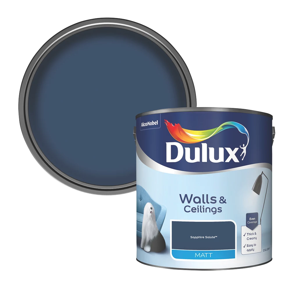 Dulux Matt Sapphire Salute Emulsion Paint 2.5Ltr 4 Dulux Matt Sapphire Salute Emulsion Paint 2.5Ltr - Image 2
