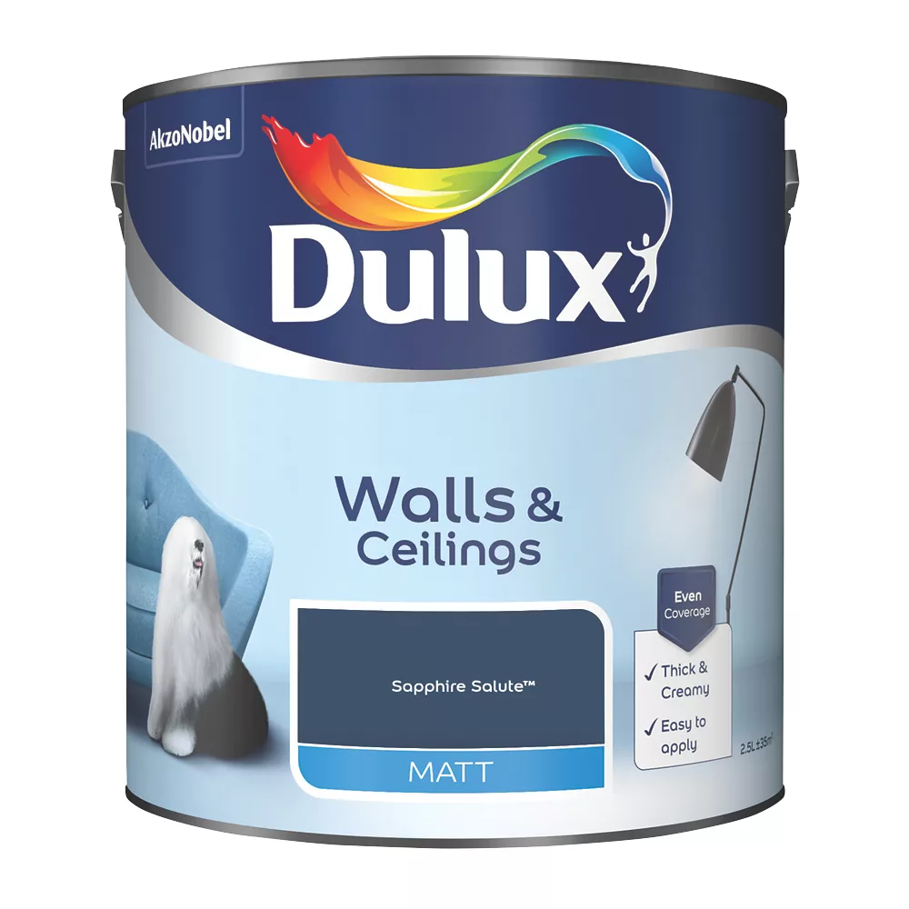 Dulux Matt Sapphire Salute Emulsion Paint 2.5Ltr 3 Dulux Matt Sapphire Salute Emulsion Paint 2.5Ltr