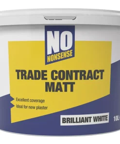 No Nonsense Matt Brilliant White Emulsion Contract Paint 10Ltr