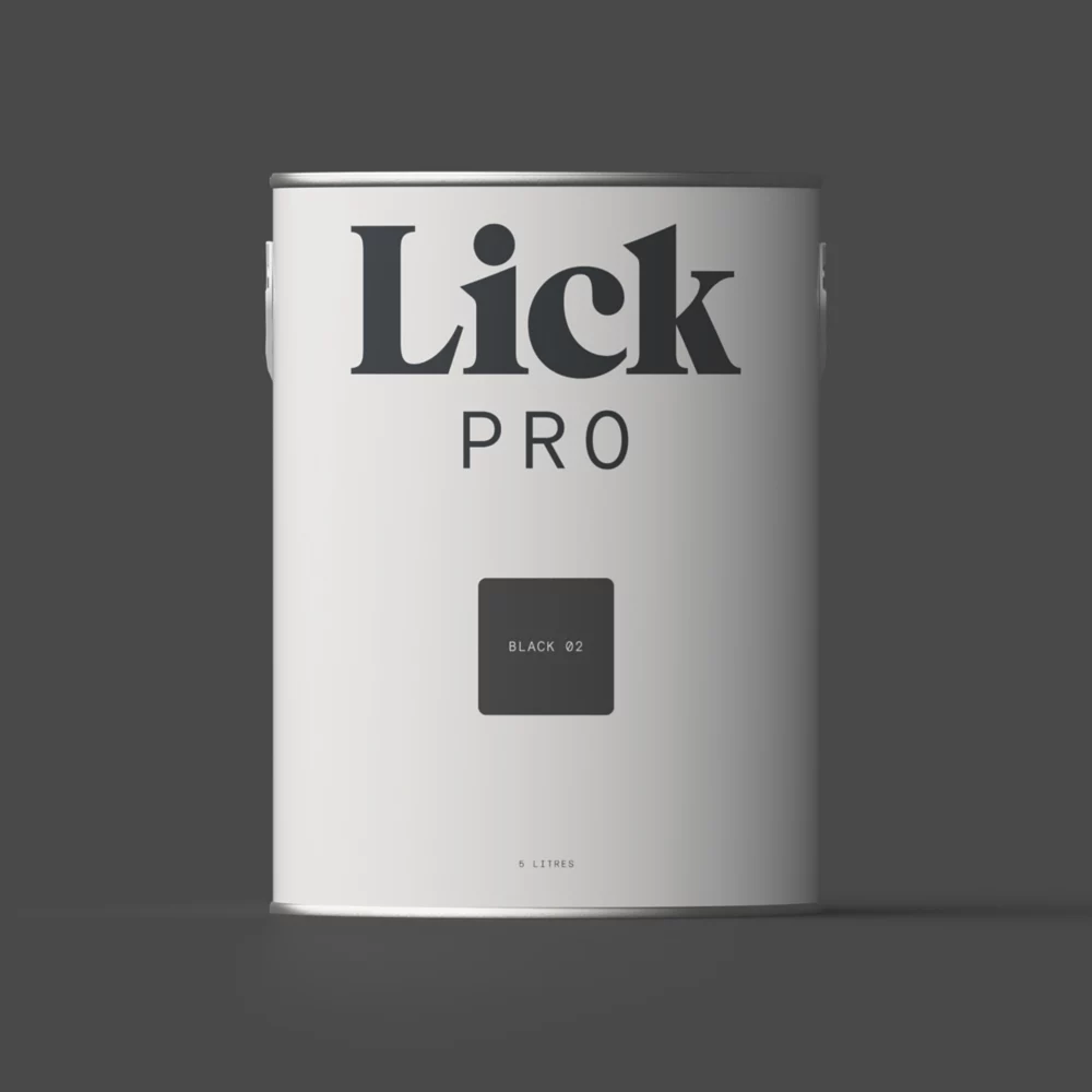 LickPro Eggshell Black 02 Emulsion Paint 5Ltr