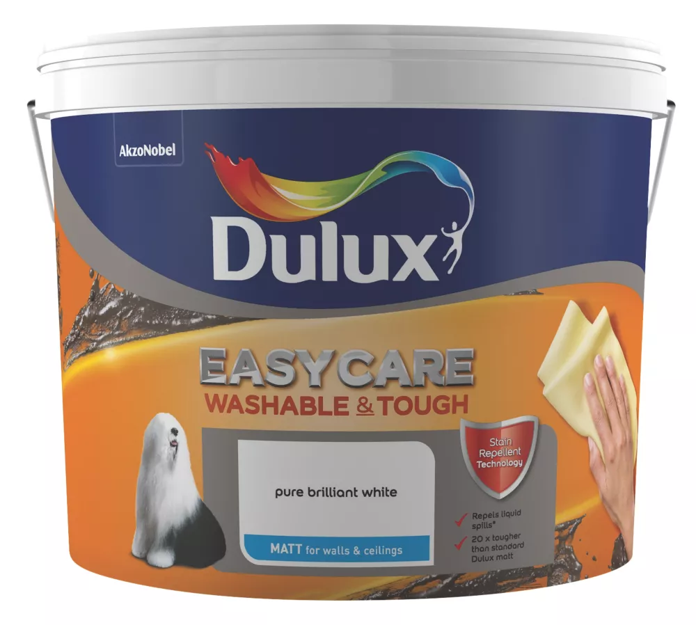Dulux EasyCare Matt Pure Brilliant White Emulsion Paint 10Ltr, Buy