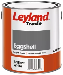 Leyland Trade Eggshell Paint Brilliant White 2.5Ltr
