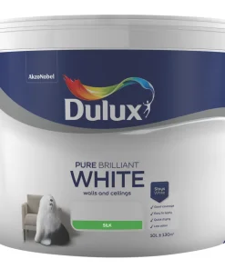 Dulux Silk Pure Brilliant White Emulsion Paint 10Ltr