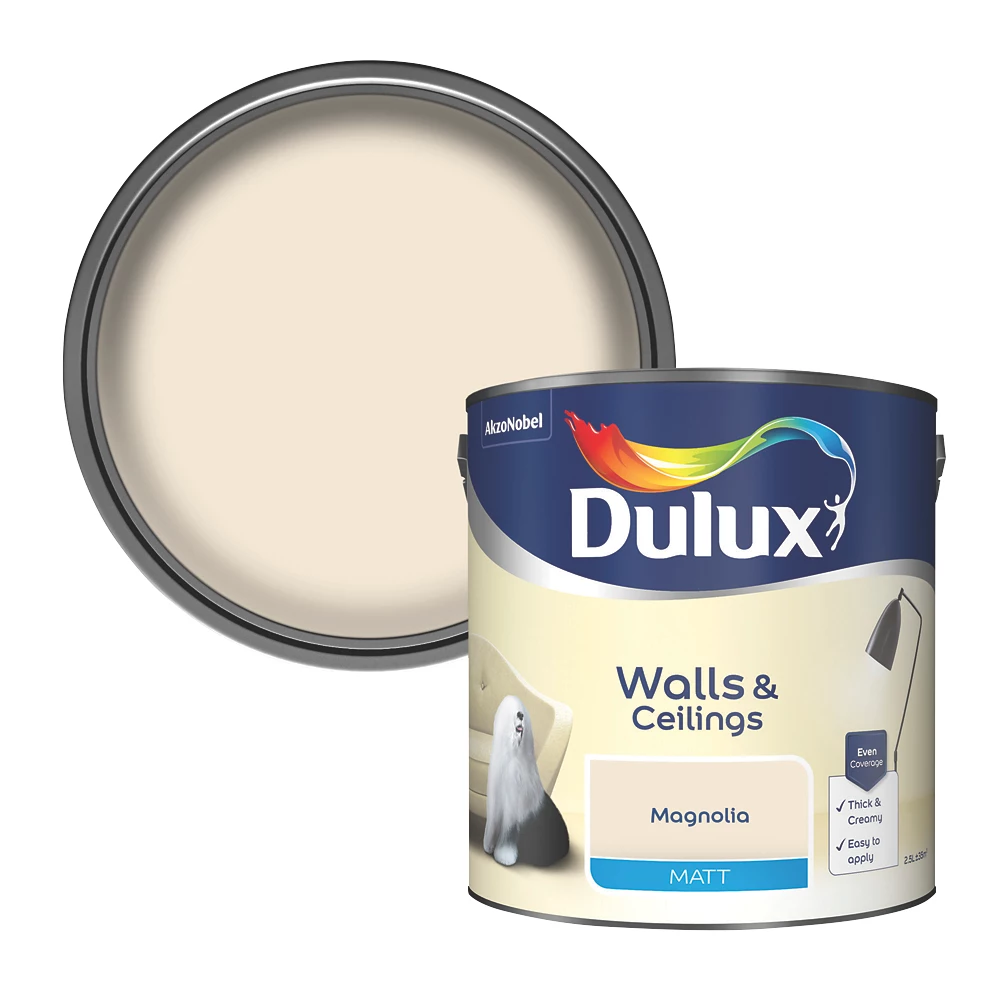 Dulux Matt Magnolia Emulsion Paint 2.5Ltr 4 Dulux Matt Magnolia Emulsion Paint 2.5Ltr - Image 2