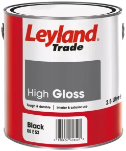 Leyland Trade High Gloss Black Trim Paint 2.5Ltr