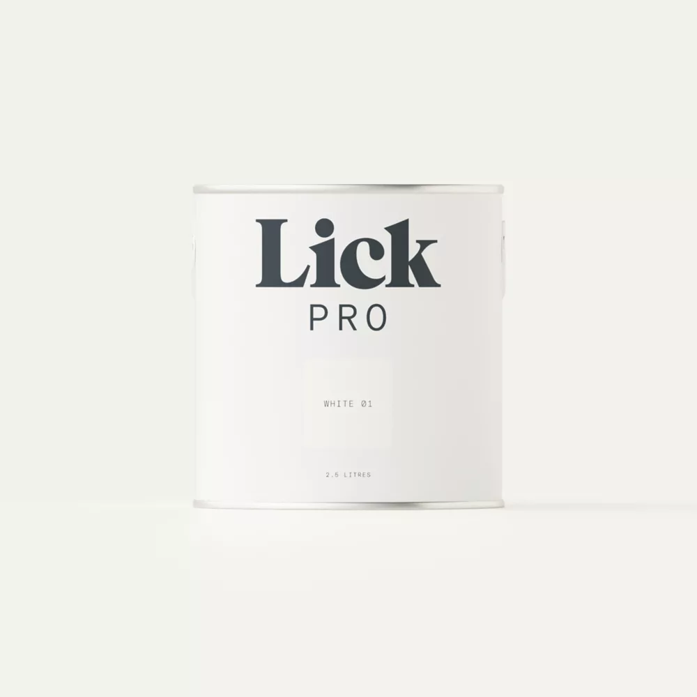 LickPro Matt White 01 Emulsion Paint 2.5Ltr